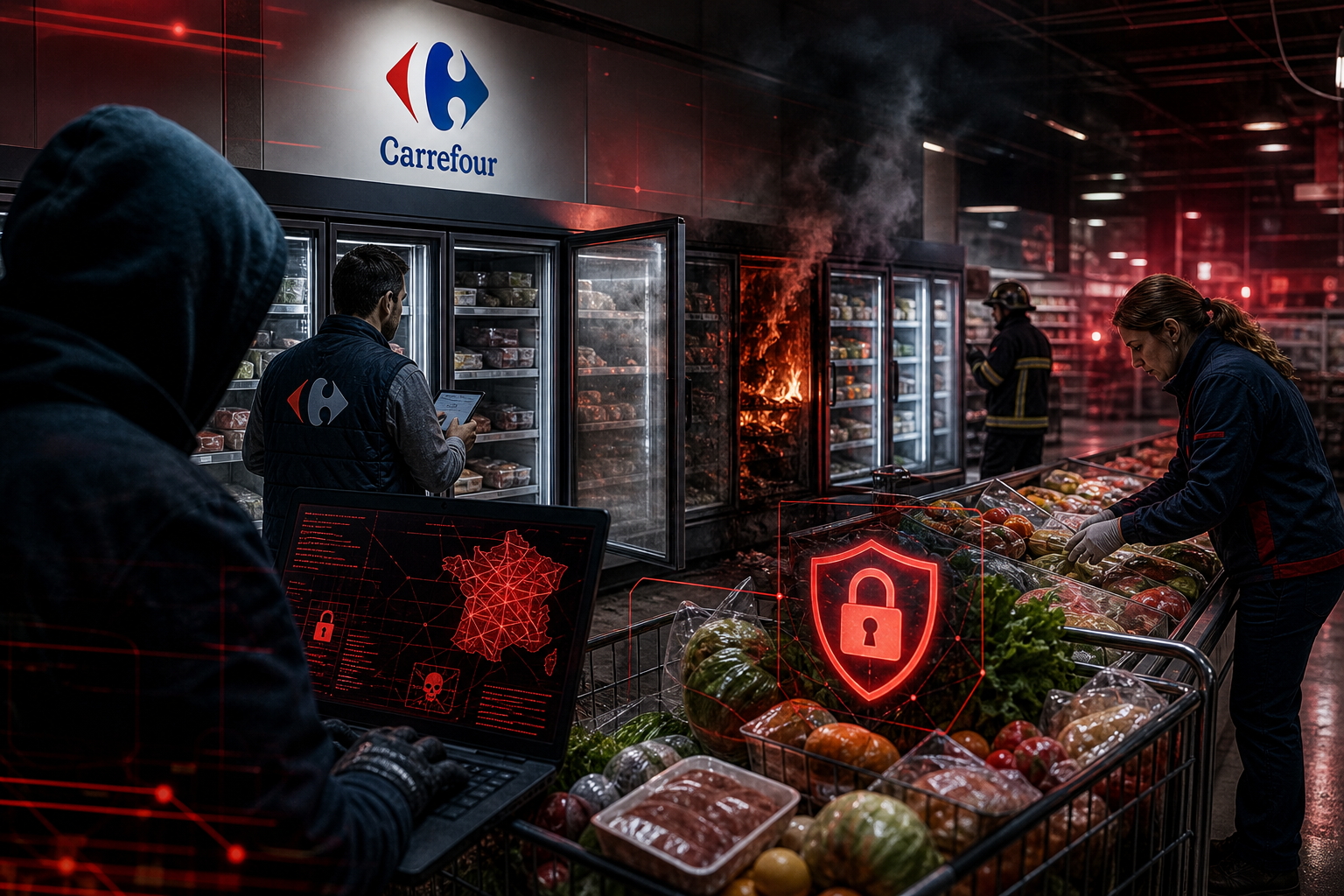 Ciberataque afeta sistemas de refrigeração em supermercados franceses