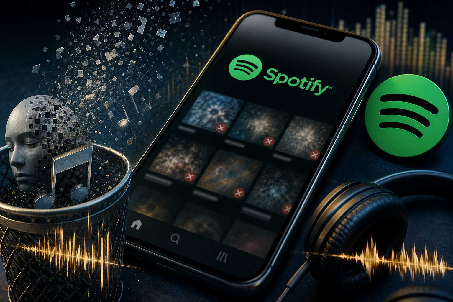Spotify remove 50 milhões de faixas geradas por IA de recomendações